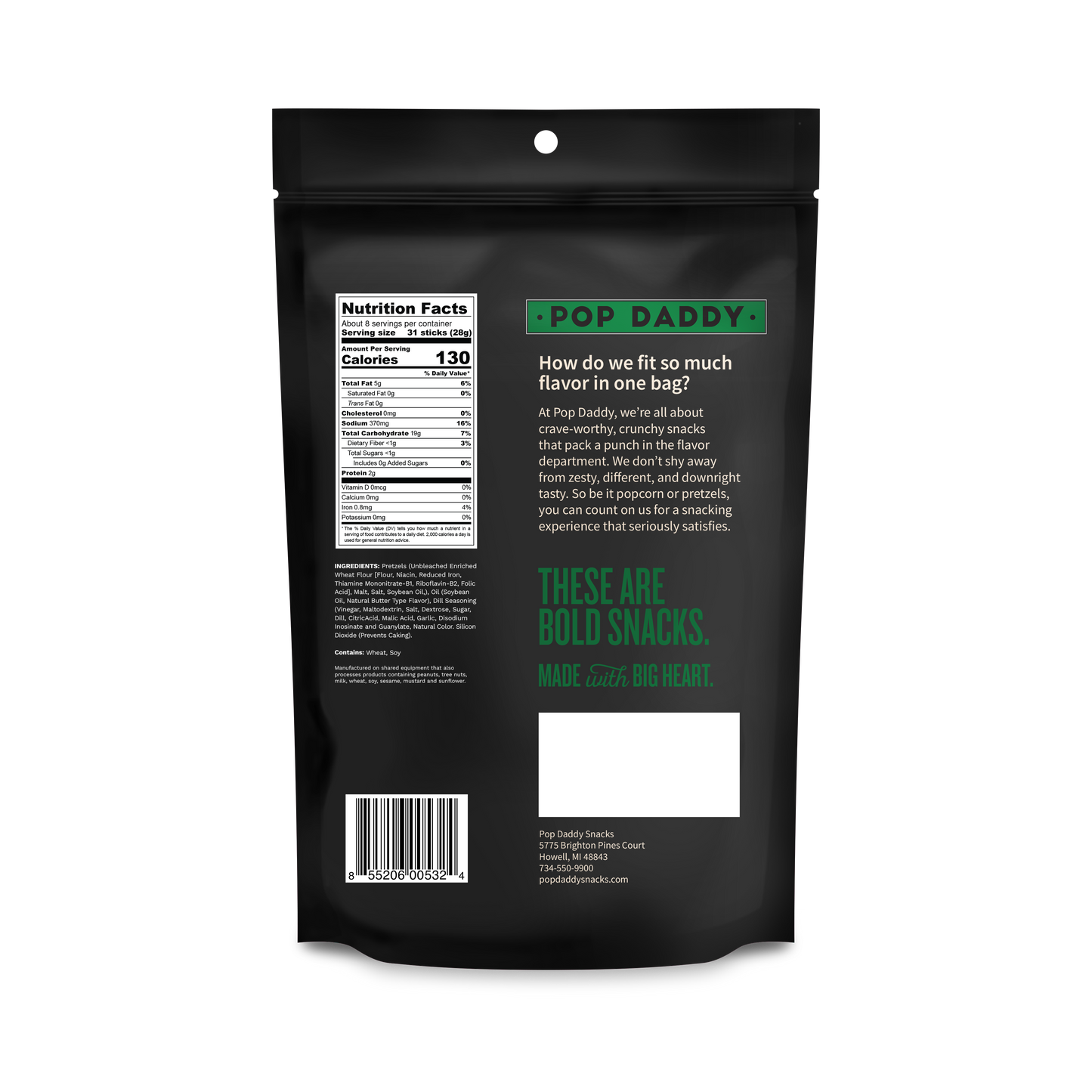 Pop Daddy – Dill Pickle Seasoned Pretzels 7.5oz