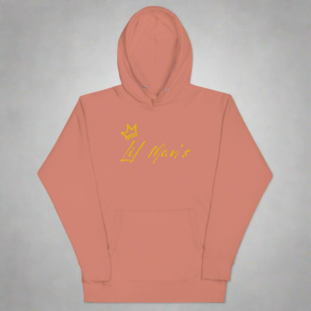 Lil Man's Hoodie - Desert Pink with Gold Embroidery