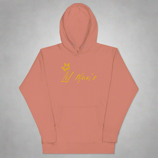 Lil Man's Hoodie - Desert Pink with Gold Embroidery