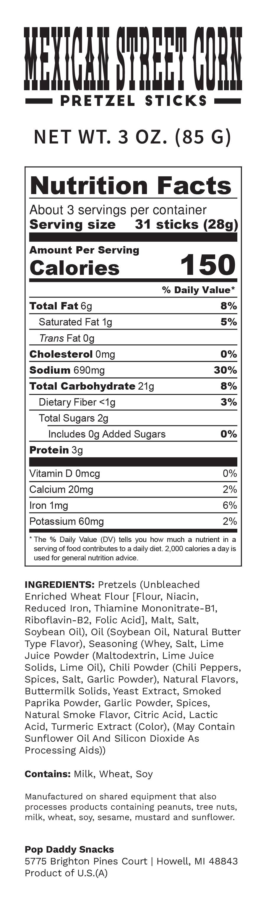 Mexican Street Corn Pretzels 3.0oz