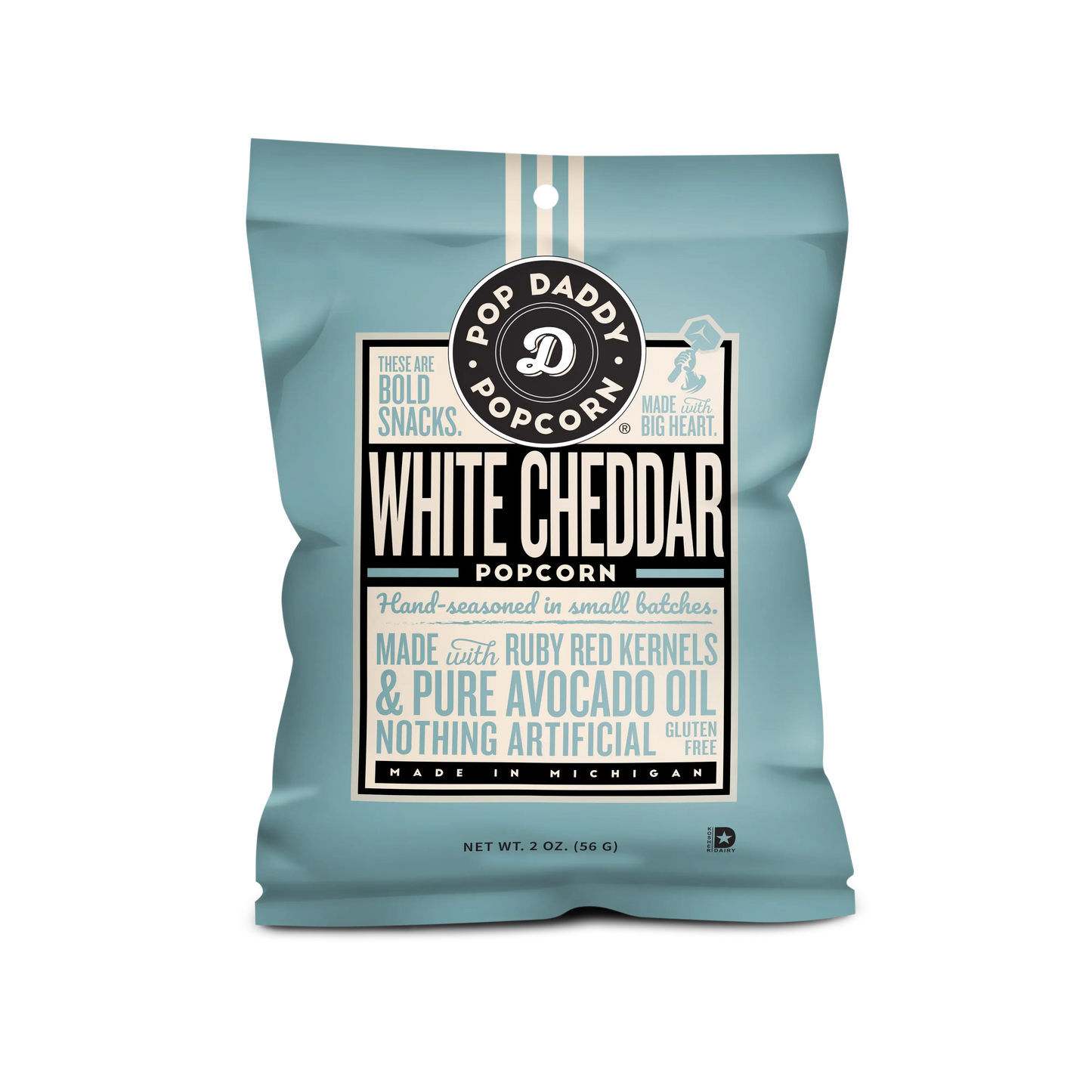Pop Daddy – Real White Cheddar Flavored Popcorn 2.0oz