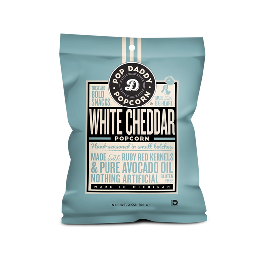 Pop Daddy – Real White Cheddar Flavored Popcorn 2.0oz