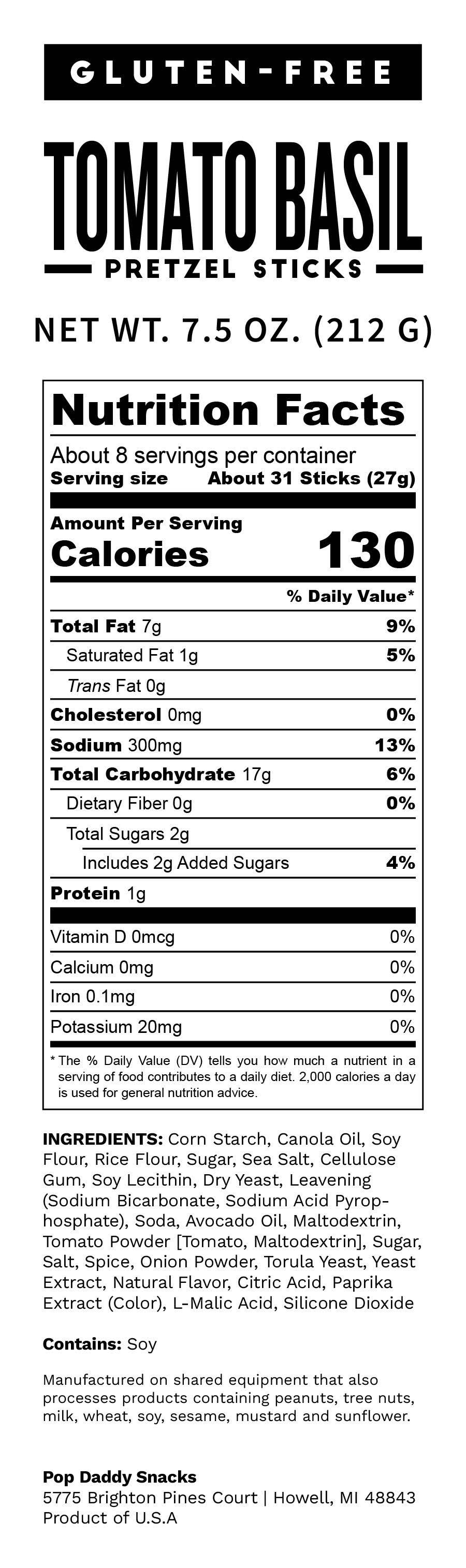 Gluten-Free Tomato Basil Seasoned Pretzels 7.5 oz