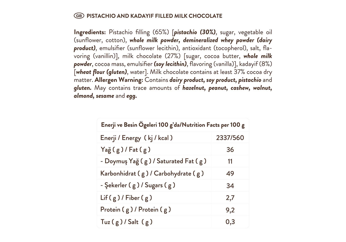 PatisLove Dubai Chocolate Bar – Premium Chocolate 30g